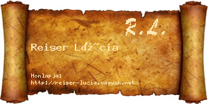 Reiser Lúcia névjegykártya